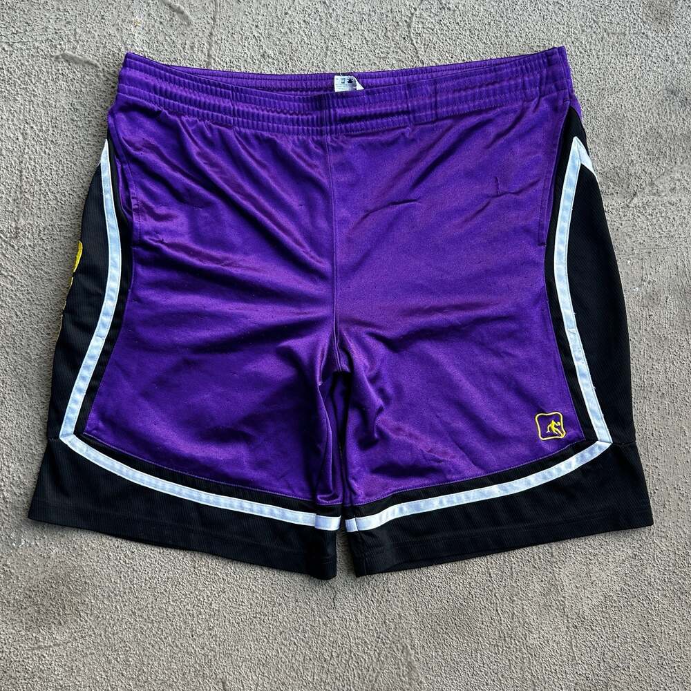 AND1 Men's Home Court Colorblock Basketball Shorts Purple/Black